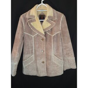 PBD International Leather‎ Shearling Lined Penny Lane Jacket Women Size 11